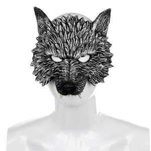 Feestmaskers Weerwolf Halfgelaatsmasker voor PU-schuim levensechte Dierenmasker Halloween Cosplay Kostuum Schieten Rekwisieten Feest DIY Decoratie x0907