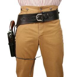 Party Masks Wild West Hip Gun Belt Holster Old Western Cowboy Leather Pistol Revolver Holder Fast Draw Rig Pirate Cosplay Gear pour 1043977