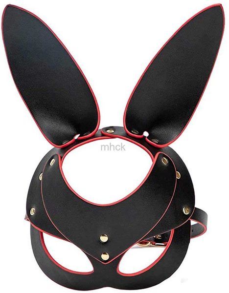 Máscaras de fiesta Mujer Máscara de gato de cuero Conejito Máscaras de zorro Sexy Animal Media máscara facial Cosplay Fiesta de Halloween Mujeres Señoras Carga gratis HKD230801