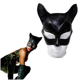 Fête Masques Femme Y Chat Selina Kyle Masque Bruce Wayne Cosplay Costume Latex Casque Fantaisie Adt Halloween 220715 Drop Delivery Home Gard Dhw4U