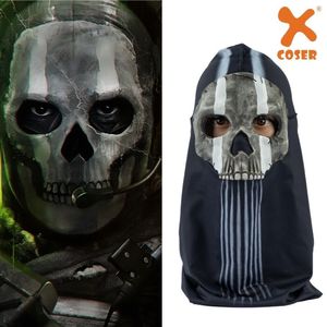 Masques de fête Xcoser Game Call of Duty Warzone Balaclava Skull Ghost Masque complet Cosplay Props pour Halloween 230905