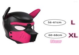 Masques de fête XL Code Marque Augmentation de grande taille Cosplay Cosplay Pladed Rubber Full Hood Hood Mask With Ereds for Men Women Dog Rôle PLA9643212