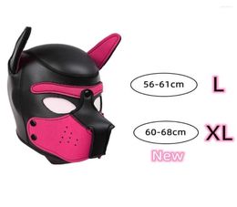 Masques de fête XL Code Marque Augmentation de grande taille Cosplay Cosplay Pladed Rubber Full Hood Hood Mask With Ears For Men Women Dog Rôle PLA1276833