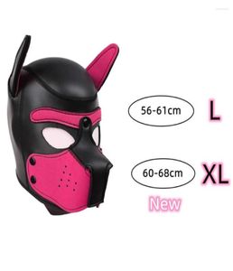 Masques de fête XL Code Marque Augmentation de grande taille Cosplay Cosplay Pladed Rubber Full Hood Hood Mask With Ereds for Men Women Dog Rôle PLA9237393