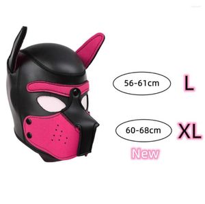 Masques de fête XL Code Marque Augmentation de grande taille Cosplay Cosplay Pladed Rubber Full Hood Hood Mask With Ereds for Men Women Dog Rôle PLA2026580