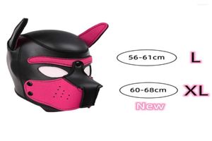 Masques de fête XL Code Marque Augmentation de grande taille Cosplay Cosplay Pladed Rubber Full Hood Hood Mask With Ears For Men Women Dog Rôle PLA4954898
