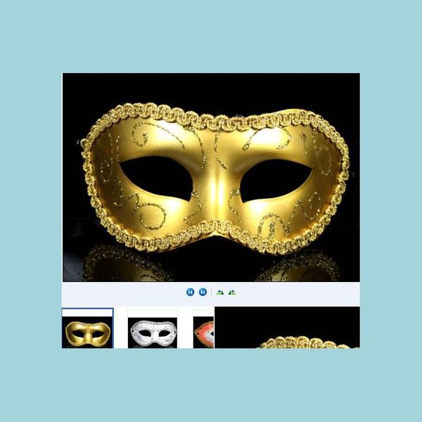 Parti Masques Y Femmes Hommes Masque Mardi Gras Mascarade Halloween Cosplay Robe Balle Performance Uni Coloré Ding Goutte De Noël Dh5Pe