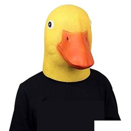 Masques de fête Canard jaune Quacker Latex Masque Animal Cosplay Mignon Couvre-chef Halloween Props Beau Cadeau 230206 Drop Livraison Maison Jardin F Dh4Q5