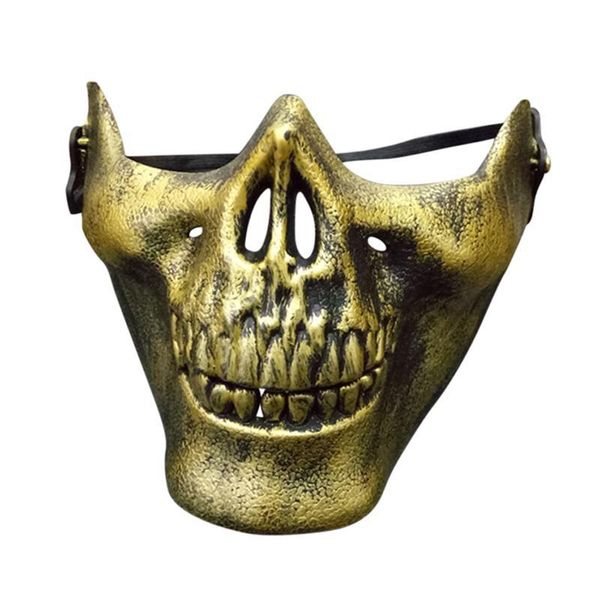 Mascaras de mascarada de fiesta Halloween Half Chin Face Plastic Shield Skull Human Scary