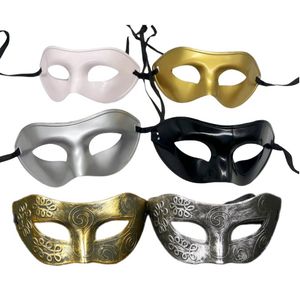 Fiesta Hombres Disfraz de Halloween Cosplay Máscara de plástico de media cara Disfraces Máscaras de disfraces venecianas S s