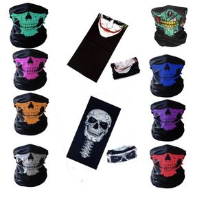 Moto effrayant demi-masque crâne fantôme visage coupe-vent Bonnet Sports de plein air masque de Ski casquettes vélo vélo cagoules Bonnet écharpe homme