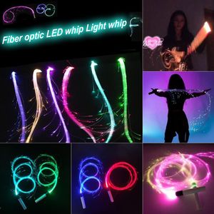 Party Fibre optique LED fouet lumineux Discothèque de danse colorée Accessoires d'ambiance de bar Batterie au lithium Fouet de danse éclair coloré