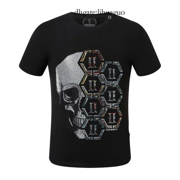 Fiesta PP Camiseta Philipps Killer Style Tees Tops -Marca Manga corta Plein Moda Negro Playa Hombre Verano Calaveras Oso de peluche Patrón 625