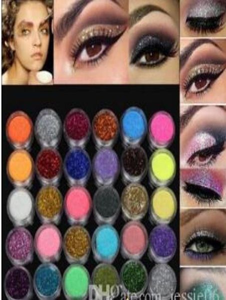 Party Prom Cosmetics Pro Feed Feed Shadow Makeup Cosmetic Shimmer Powder Pigment Mineral Glitter Spangle Eyeshadow 60 Colors Drop Shippi6175703