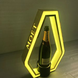 Rechargeable LED Moet & Chandon Champagne Presenter Wine Rack Bottle Holder Glorifier Shelf Display Stand for Night Club Lounge Bar Decoration