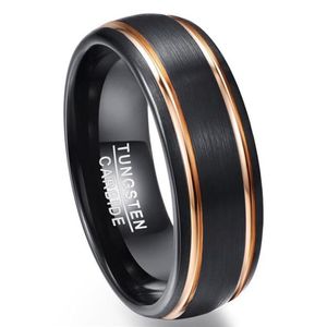 Party Ring Prachtige Rose Gold Side Mannen Ringen Real Tungsten Carbide Wedding Bands Anillos para hombres Mannelijke Ring3154