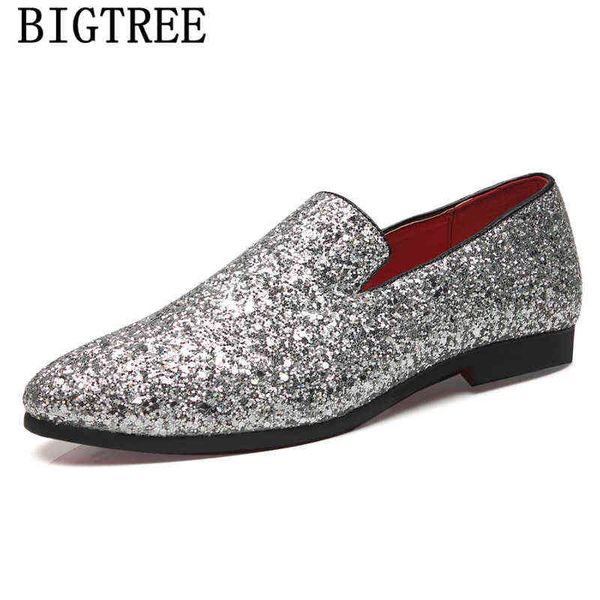 Chaussures De fête pour hommes, mocassins classiques à paillettes, robe De mariée dorée élégante, Zapatos De Hombre Vestir Formal220513, 2022