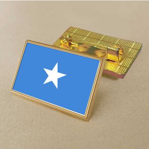 Épingle de drapeau de la Somalie du parti 2.5 * 1.5cm Zinc moulé sous pression Pvc couleur enduit d'or rectangulaire médaillon rectangulaire insigne sans résine ajoutée