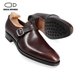 STACHES DE PARTY MONK SAVIANO ROBE MARIAGE SEUL SIGE BRIDEGROOM Fashion Fashion Forme Geutal Le cuir Chaussures pour hommes faits à la main 68