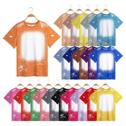 Feest sublimatie lege platen tie died unisex kind vrouwen mannen t shirts voor aangepaste kerstcadeaus rrc512