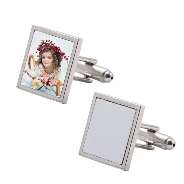 Party Sublimation Mental Blank Cufflink Round Square Cuff Liens