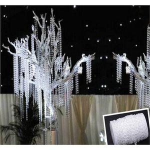 Party Supplie 30m Beads de cristal acrílico Clear Diamond Wedding Farty Garland Cortina Decoraciones295i