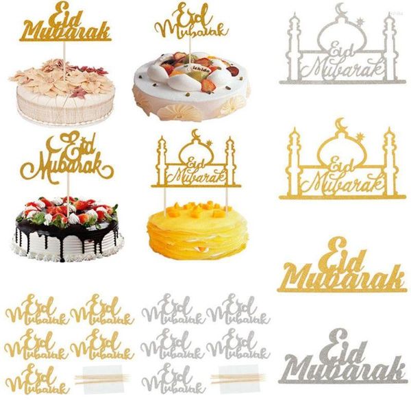 Suministros para fiestas, 1/10 Uds., adornos para pasteles, decoración para Eid Mubarak, palillos para cupcakes, decoración para bodas