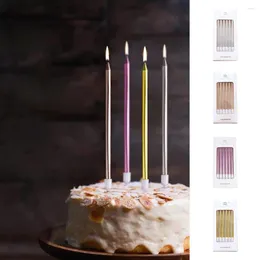 Fourniture de fête 1 boîte de 6 pcs longs crayons d'anniversaire de gâteau de gâteau de mariage pour la maison décoration cire de cupcake p9h1