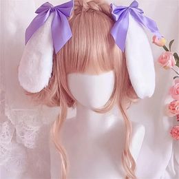 Fournions de fête 1 paire Epingles à cheveux des oreilles moelleuses pour les femmes Girls Kawaii Ear Coids Coids Headswear Lolita Cosplay Accessoires