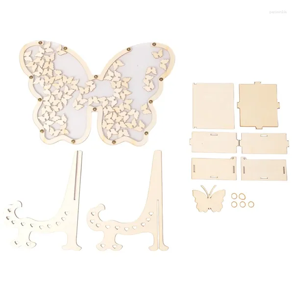 Livre d'or de mariage blanc, fournitures de fête, bricolage, cadre papillon alternatif avec petits papillons, signes alternatifs, 1 pièces