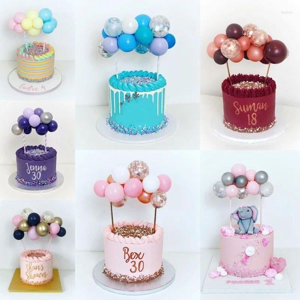 Fournitures de fête 10 pièces 5 pouces ballon gâteau Topper métal confettis boules forme de nuage pour anniversaire bébé douche décoration de mariage bricolage