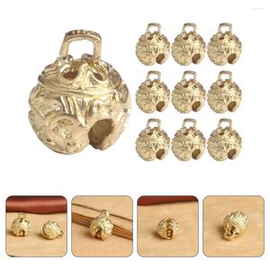 Fournitures de fête, petites cloches en laiton de Style chinois, pour artisanat, ornement rustique, minuscule, 10 pièces