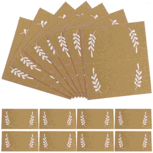 Party fournit 100pcs cartes de table vierges motif de feuilles