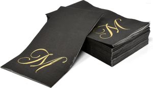 Suministros de fiestas 100pcs personalizados de estampado negro personalizado toallas de papel biodegradables desechables Decoración de banquetes de la cocina del restaurante