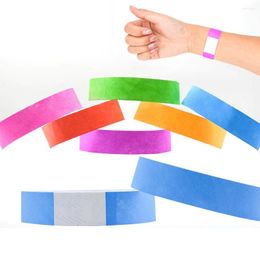 Party Fournitures 100pcs Paper Bracelet Synthetic Bracelet Meeting Sticky Wristban Print Pattern Logo Card Dockets