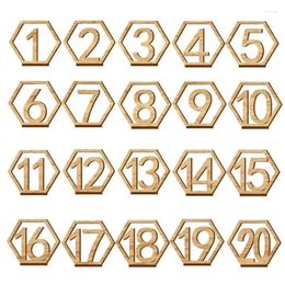 Fournitures de fête 10 pièces 1-40 numéros Table de mariage signes en bois numéro hexagonal en bois anniversaire fiançailles siège signe cadeau