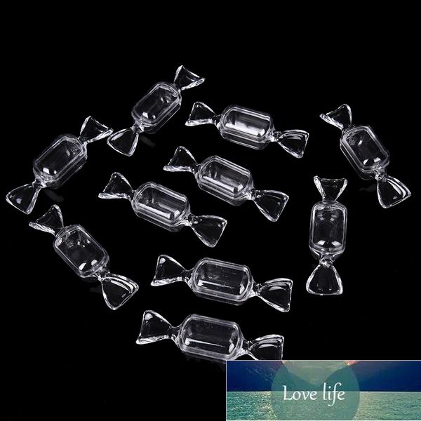 Fournitures de fête 10 pièces 8CM Transparent en plastique Transparent en forme de bonbons boîtes à bonbons conteneur de stockage