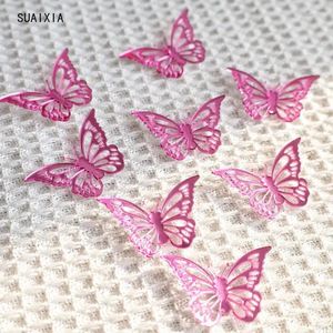 Fournitures de fête 10pcs / sac en acrylique Butterfly Cake Decoration Favors Wedding Happy Birthday Topper décor