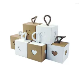 Party Supplies 10 stcs/tas Creative Kraft Paper Candy Gift Boxes Lantern Hexagon Box Wedding Christmas Valentijnsdag