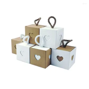 Party Supplies 10 stcs/tas Creative Kraft Paper Candy Gift Boxes Lantern Hexagon Box Wedding Christmas Valentijnsdag