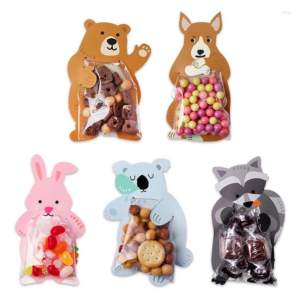 Suministros de fiesta, 10 Uds./lote, bolsa de regalo de oso Animal Koala, caja de galletas de cumpleaños para Baby Shower, decoración de alimentos