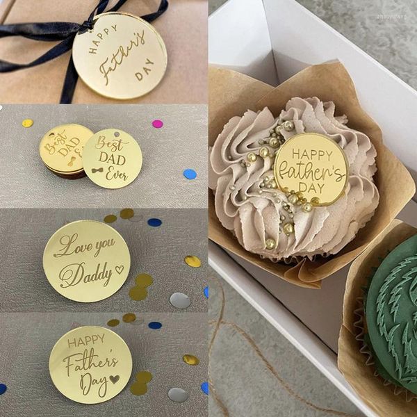 Décoration de gâteau pour la fête des pères, 10 pièces, fournitures de fête, décoration de Cupcake pour père heureux, boîte cadeau d'anniversaire pour papa, pendentif de carte