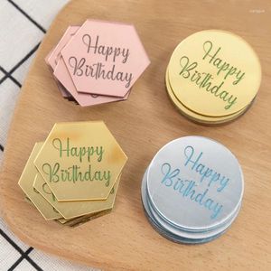 Fourniture de fête 10pcs Joyeux anniversaire Cupcake Toppers Gol