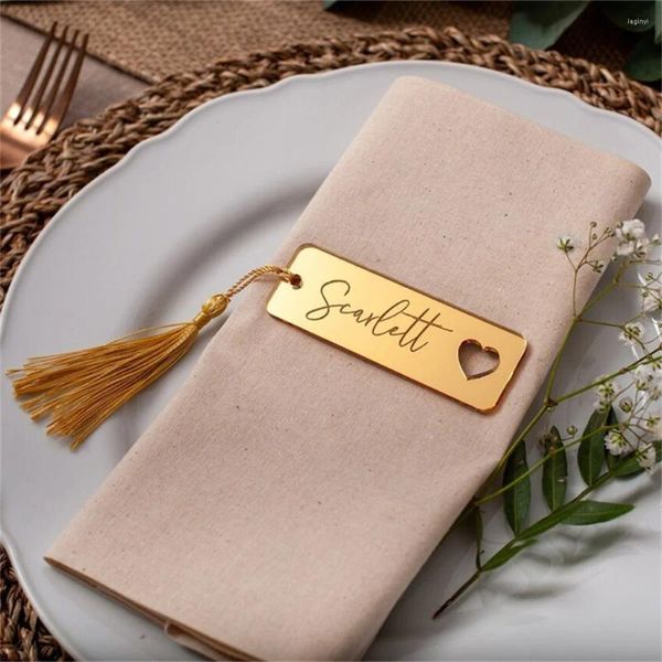 Suministros para fiestas, 10 Uds., etiquetas personalizadas con nombre y lugar, mesa dorada acrílica personalizada, decoración para asientos de invitados de boda, regalo único para Baby Shower