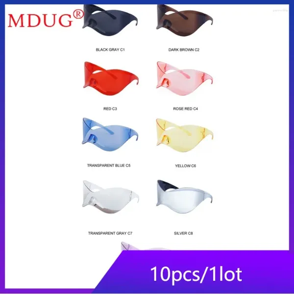 10pcs été grandes lunettes de soleil sans cadre pour les femmes personnalité nuances lunettes de soleil lunettes Y2K articles en vrac en gros lots M13282