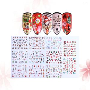 Feestbenodigdheden 11 vellen gemengde nagelstickers zelfklevende kerstman sneeuwman sneeuwvlok manicure sticker voor dames