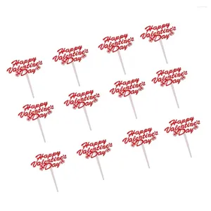 Feestbenodigdheden 12 stuks Happy Valentine's Day Cupcale Toppers Wedding Decorations