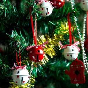Fournitures de fête 12 pièces cloche en métal décoration de noël clochettes pour artisanat arbre couture ornements année décor à la maison