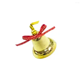 Fourniture de fête 18pcs Jingle Golden Jingle Bells Ribbon rouge Small Bell Jewelry Ornements de décor