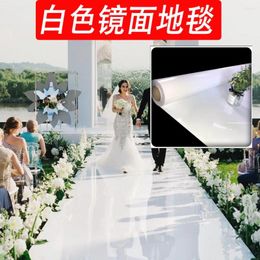 Tapis miroir de couleur blanche de 1M de large, fournitures de fête, tapis d'allée pour décorations de mariage en intérieur et en extérieur sur la plage
